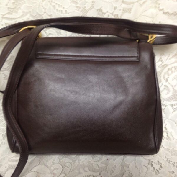 Paloma Picasso, Brown Leather Handbag-Shoulder Bag 10in x 8in x 3in