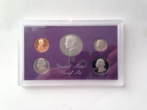 1990S United States Proof Set -5pc Coin Set FV $0.91