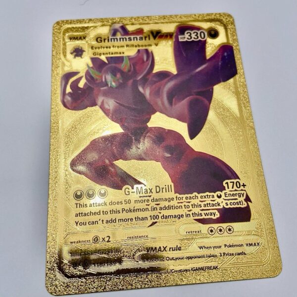 Lot (C) 3 Pokemon Reverse Holo Cards and 3 Pokemon Gold Fan Arts