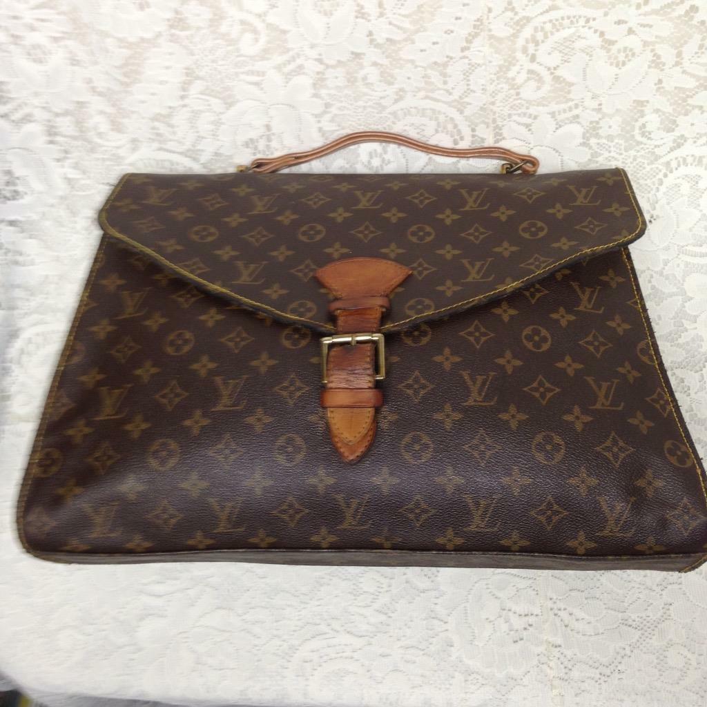 Louis Vuitton Brown Mono Coated Canvas Briefcase 17inx13inx3in