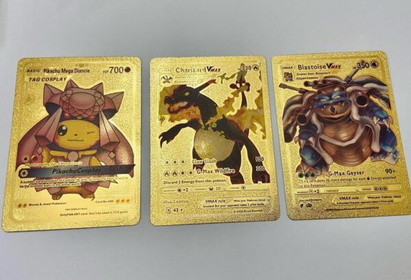 Lot (I) 3 Pokemon Reverse Holo Cards and 3 Pokemon Fan Arts