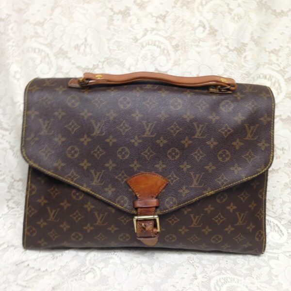 Louis Vuitton Brown Mono Coated Canvas Briefcase 17inx13inx3in