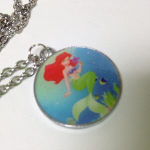 Beautiful, Disney Ariel,The Mermaid Pendant Necklace with 20in Silver Tone Chain