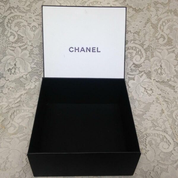 Chanel White and Black, Large Square Gift Box 8.5in Sq. x 4in (box Only)