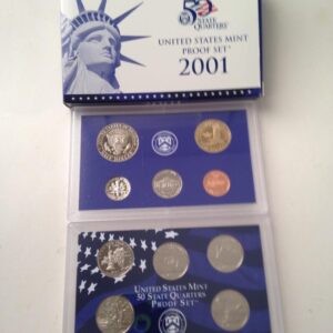 2001S United States Mint Proof Set -5 State Quarters $2.91FV