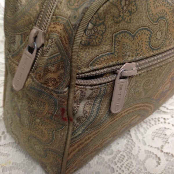 Etro, Italy, Jacquard Beige Paisley Shoulder bag 12in x 7in x 3.5in