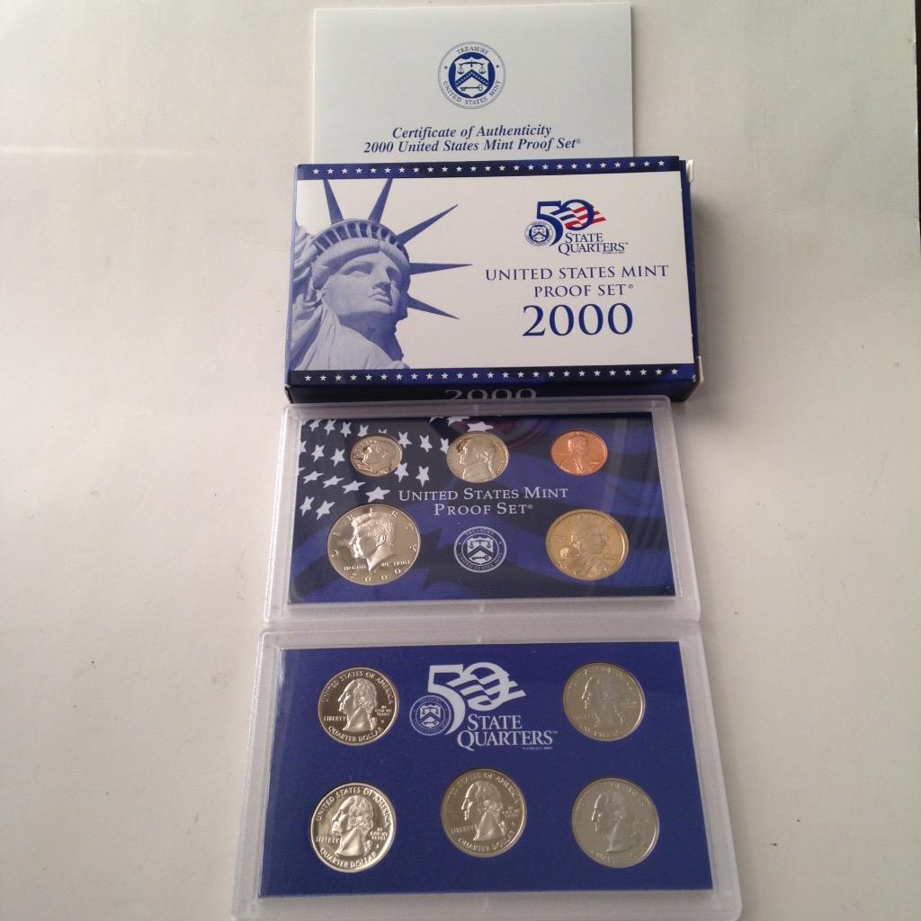 2000S United States Mint Proof Set -5 State Quarters $2.91FV