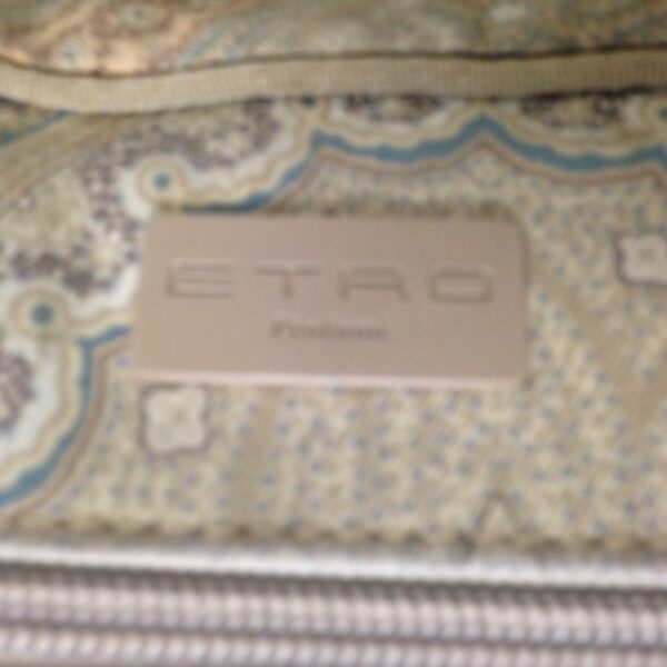 Etro, Italy, Jacquard Beige Paisley Shoulder bag 12in x 7in x 3.5in