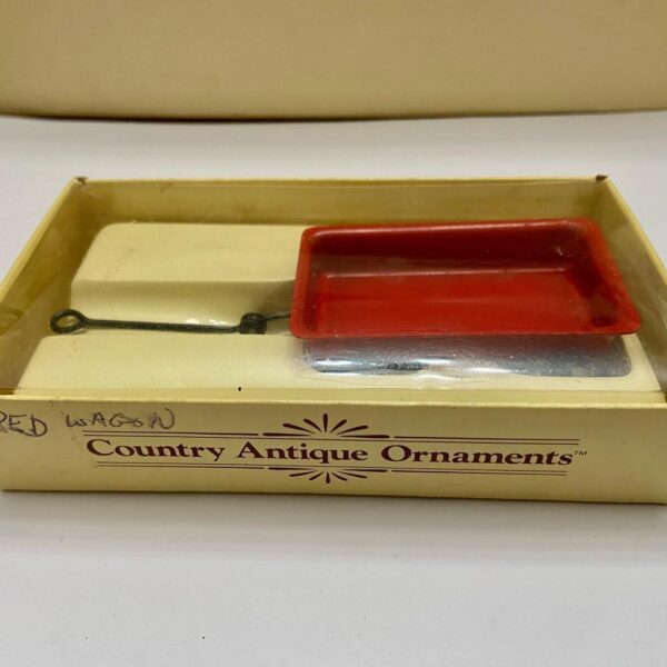 Vintage, Rare, Country Antique Ornament- Red Wagon