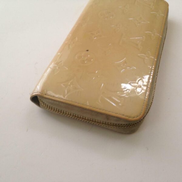 Louis Vuitton Beige Yellow Vernis Mono Zippy Long Wallet 7.5in x 4in( SP1172)