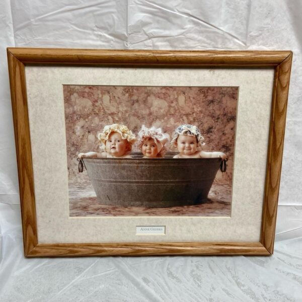 Vintage, Framed, Anne Geddes Bathroom Artwork 15.5in L x 12.5in W