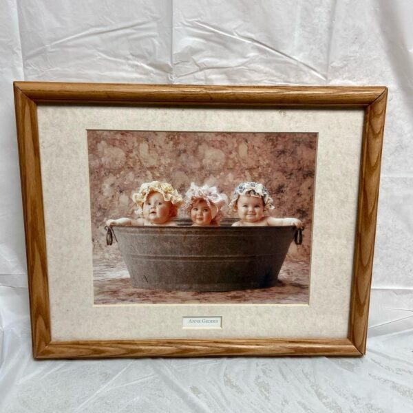 Vintage, Framed, Anne Geddes Bathroom Artwork 15.5in L x 12.5in W