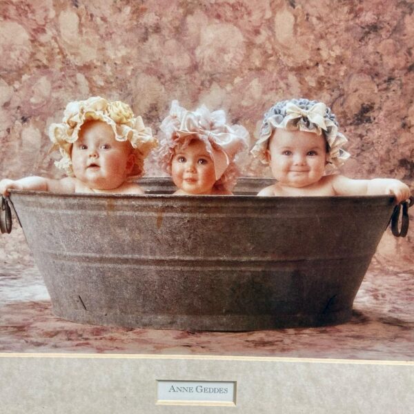 Vintage, Framed, Anne Geddes Bathroom Artwork 15.5in L x 12.5in W