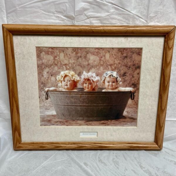 Vintage, Framed, Anne Geddes Bathroom Artwork 15.5in L x 12.5in W