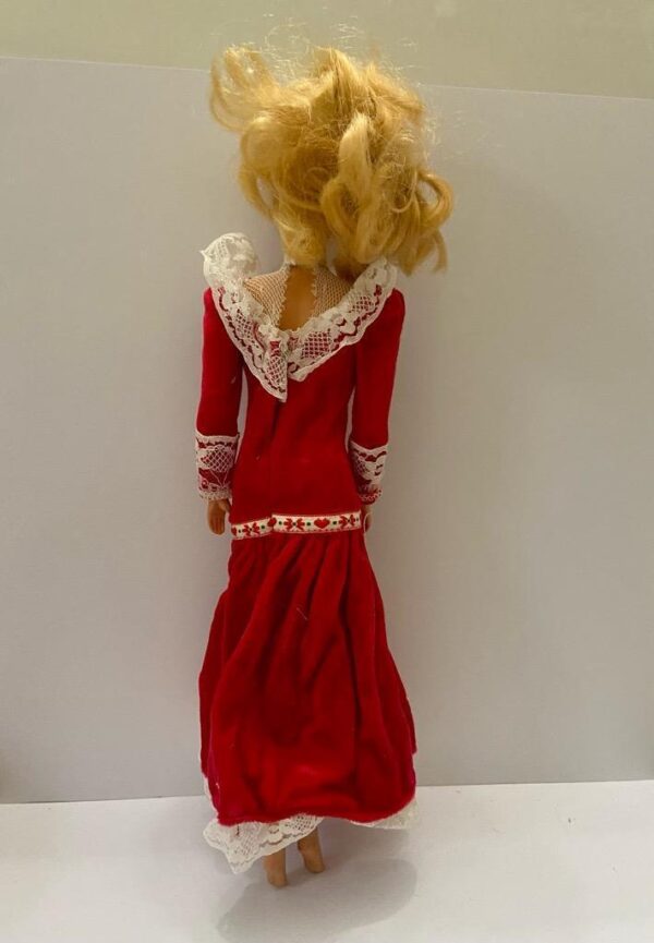 Vintage 1970-80s Barbie Doll in Original Red and White Gown