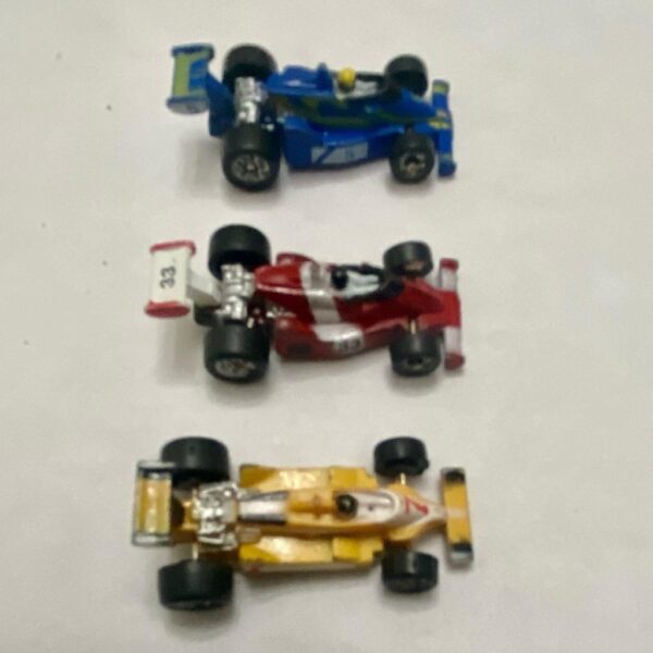 Vintage, Lot of 5 Miniature (1.25-inch) Airplanes and Racing Cars (G)