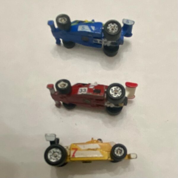 Vintage, Lot of 5 Miniature (1.25-inch) Airplanes and Racing Cars (G)