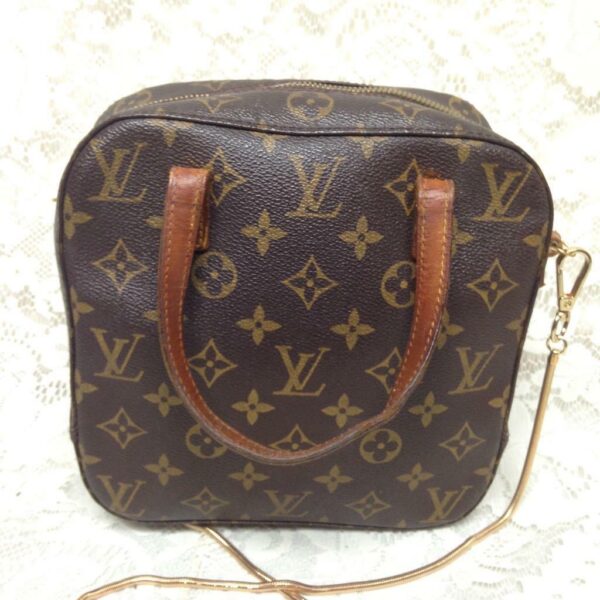 Authentic Louis Vuitton, Brown Mono Square-Shape Handbag Crossbody 8inx8inx3in