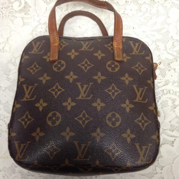 Authentic Louis Vuitton, Brown Mono Square-Shape Handbag Crossbody 8inx8inx3in