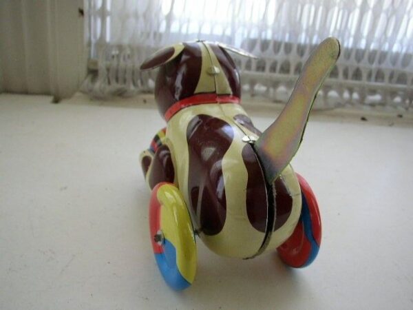 6-Inch Long, Friction Tin Puppy Pull Toy