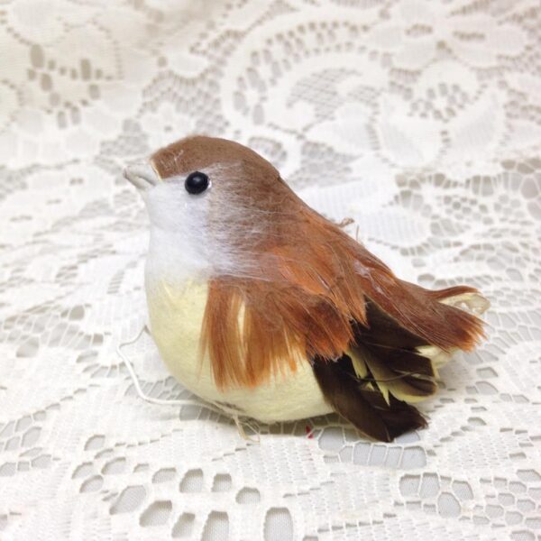 Vintage, Brown and Yellow Bird Ornament 2.5in L x 2in W