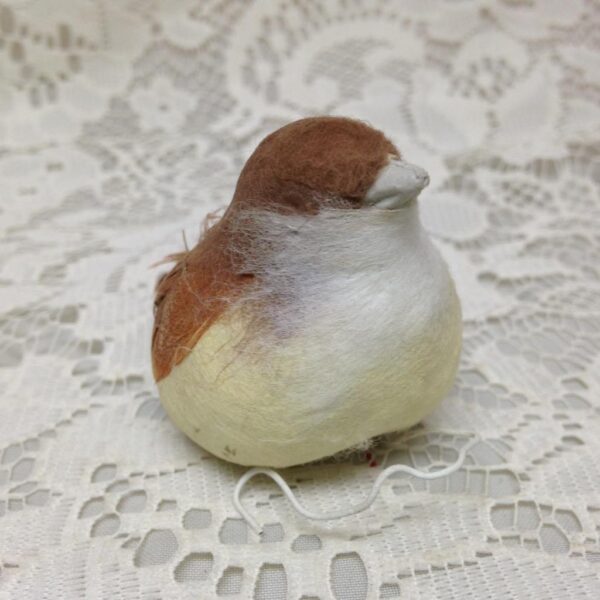 Vintage, Brown and Yellow Bird Ornament 2.5in L x 2in W