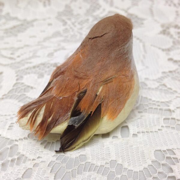 Vintage, Brown and Yellow Bird Ornament 2.5in L x 2in W