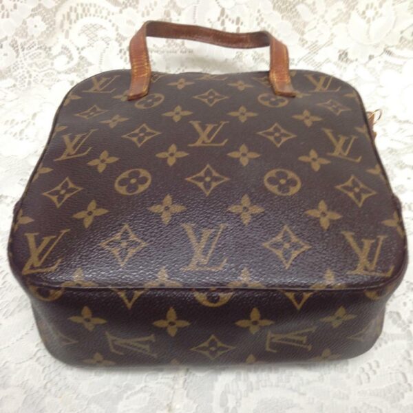 Authentic Louis Vuitton, Brown Mono Square-Shape Handbag Crossbody 8inx8inx3in