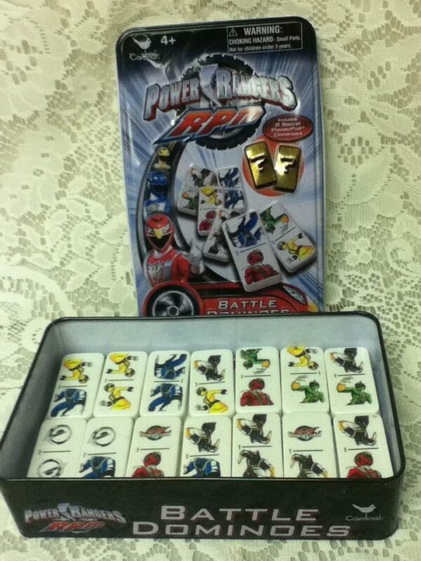 Power Rangers Battle Dominoes, 7.5in x 4.5in x 2in Tin Box