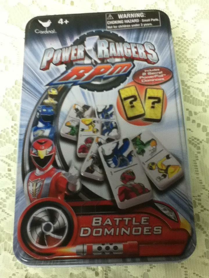 Power Rangers Battle Dominoes, 7.5in x 4.5in x 2in Tin Box