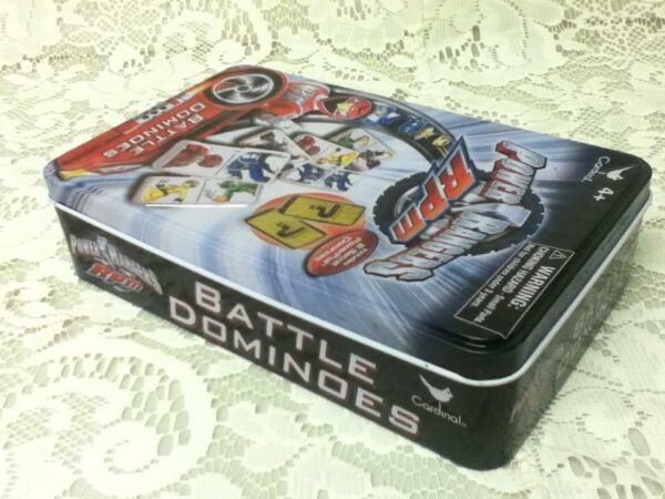 Power Rangers Battle Dominoes, 7.5in x 4.5in x 2in Tin Box