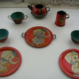 1948 Ohio Art #158, Circus 8-pc Child's Tin Tea Set