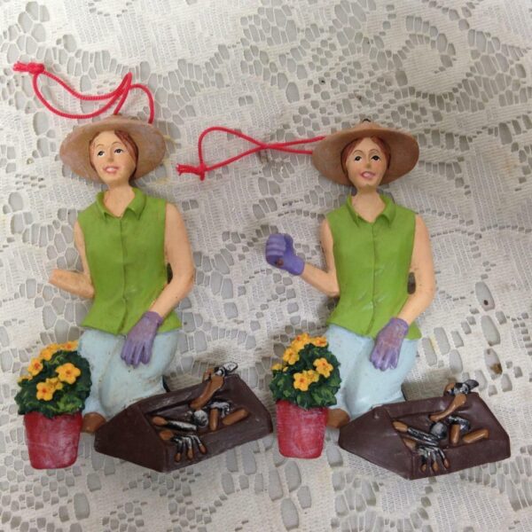 2pc- Spring Lady Ornament 4in x 3in