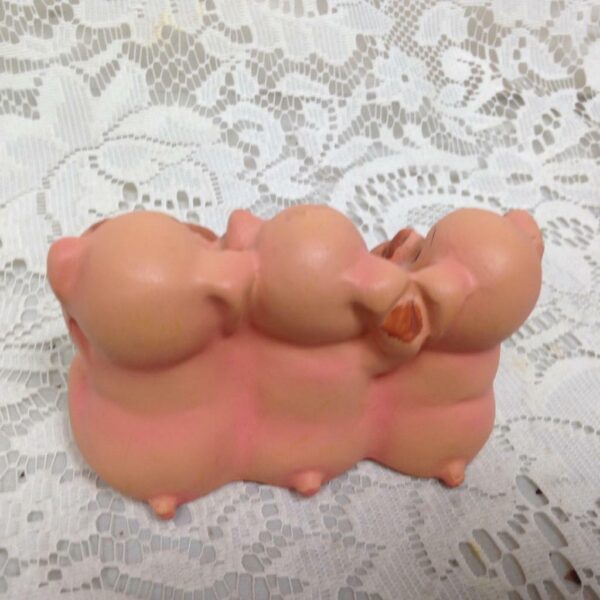 Piggy Figurine, I see no evil, Hear no evil, Speak no Evil- 4in L x 3in H x 2in