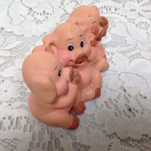 Piggy Figurine, I see no evil, Hear no evil, Speak no Evil- 4in L x 3in H x 2in