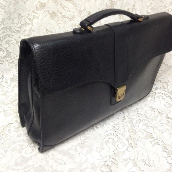 Authentic Burberry, Black Leather Briefcase 16in x 12in x 4in