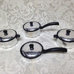 Vintage, Stainless Steel Style, 8pc Childs Plastic Cookware Set