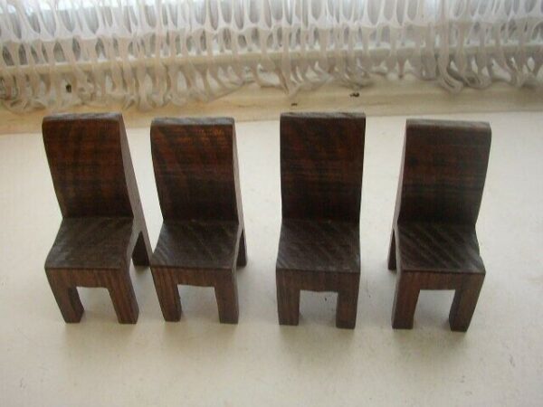 Vintage, Folk Art, Wooden Doll's 5-pc Dining Set