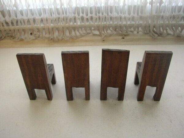 Vintage, Folk Art, Wooden Doll's 5-pc Dining Set