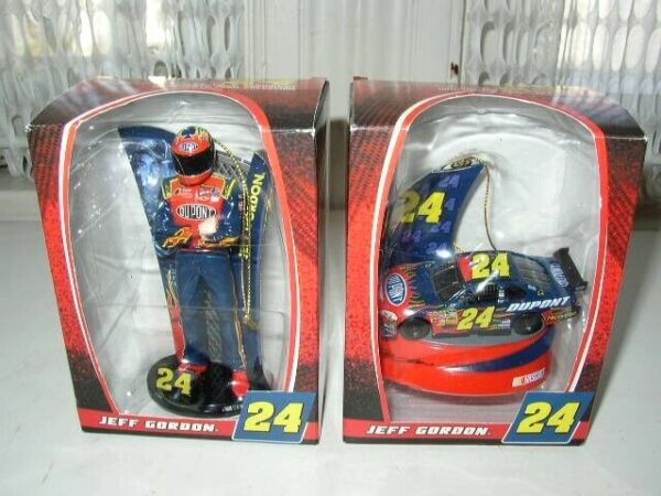 Nascar-Trevco Jeff Gordon #24; 2-pc Ornaments In Orig. Box