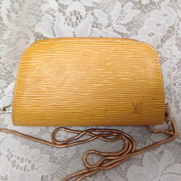 Louis Vuitton Yellow Epi Leather Cosmetic Pouch-Crossbody 7in x 4in x 2.5in