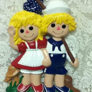 Vintage, 1980, Artist Signed, Raggedy Ann and Andy, 15in x 11in Wall Plaque