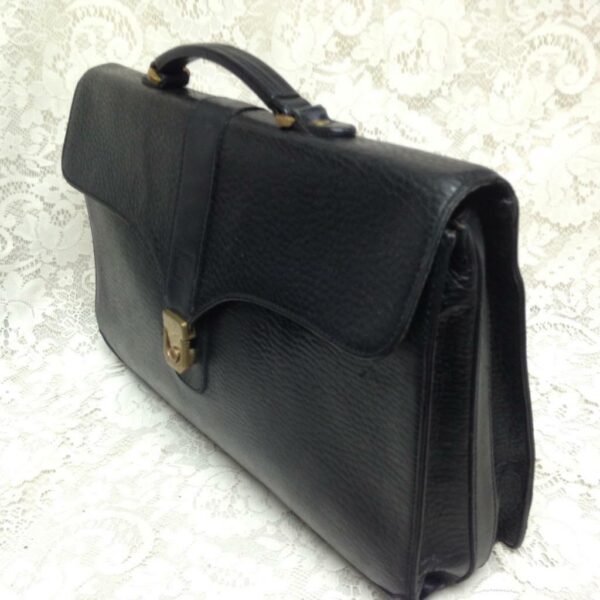 Authentic Burberry, Black Leather Briefcase 16in x 12in x 4in