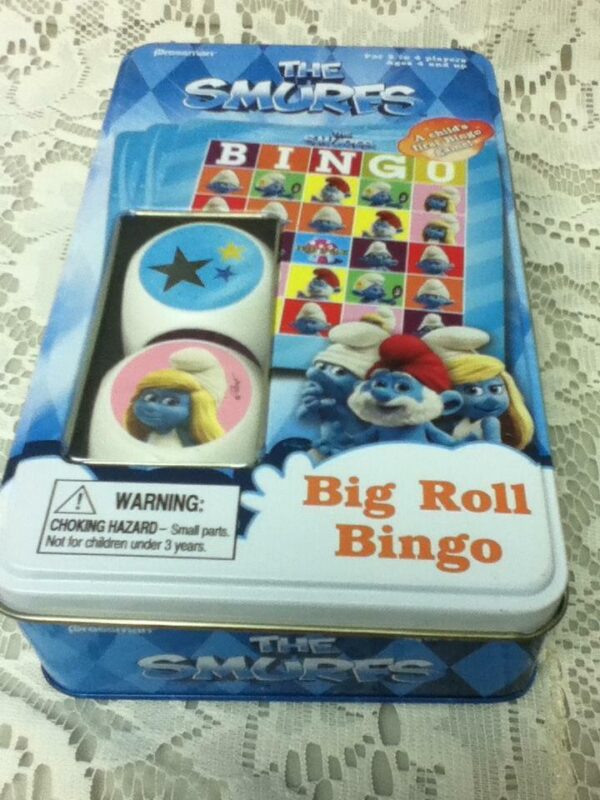 The Smurfs Big Roll Bingo 7.5in x 4.5in x 2in Tin Box