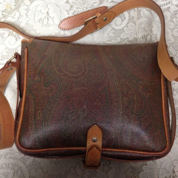 Etro, Italy, Burgundy Paisley Messenger Crossbody 10in x 9in x 2in