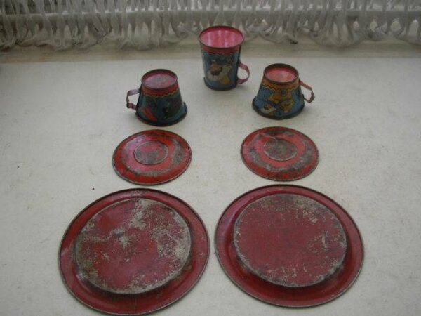 1940s Ohio Art #80 Mexican Boy Child’s Tin Tea Set