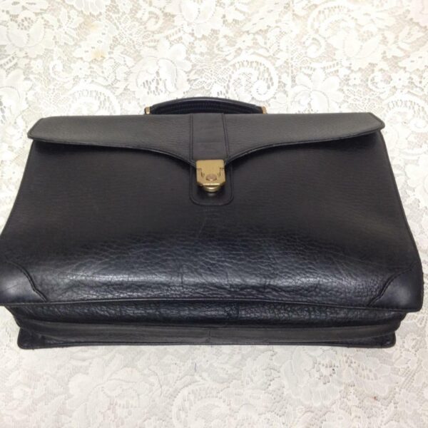 Authentic Burberry, Black Leather Briefcase 16in x 12in x 4in