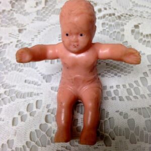 Vintage, Adorable Dollhouse Miniature, 3.5in Rubber Doll