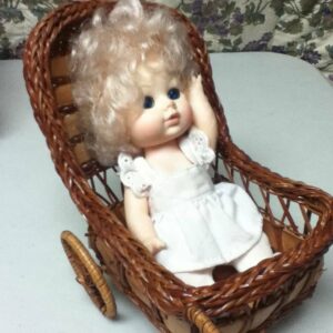 Vintage, 8in Eugene Blond Doll in 2-wheeler, Wicker Buggy or Stroller