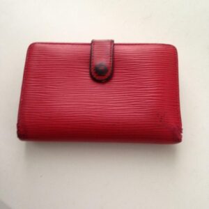 Louis Vuitton Red Epi Leather, Kisslock Compact Wallet 5.5inx4in (MI0918)